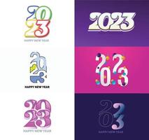 Big Collection of 2023 Happy New Year symbols Cover of business diary for 2023 with wishes vector