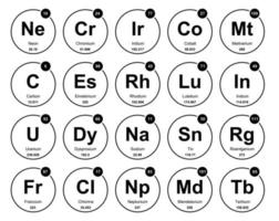 20 Preiodic table of the elements Icon Pack Design vector