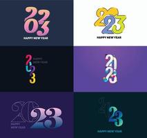 Big Set of 2023 Happy New Year logo text design 2023 number design template vector