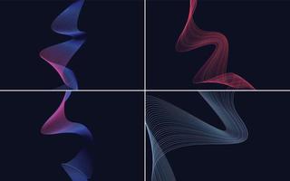 Collection of geometric minimal lines pattern set vector