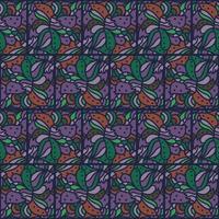 Freehand mandala seamless mosaic ornament. Abstract seamless pattern with floral and plants element. vector