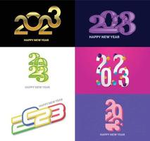 Big Set of 2023 Happy New Year logo text design 2023 number design template vector