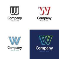 Letter W Big Logo Pack Design Creative Modern logos design for your business vector