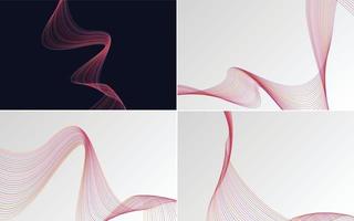 Collection of geometric minimal lines pattern set vector