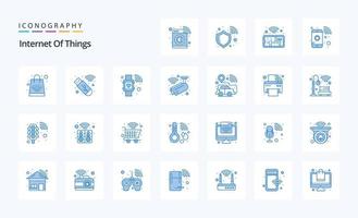 25 Internet Of Things Blue icon pack vector