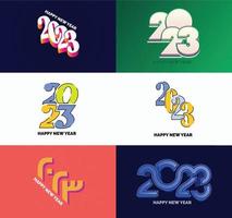 Big Collection of 2023 Happy New Year symbols Cover of business diary for 2023 with wishes vector