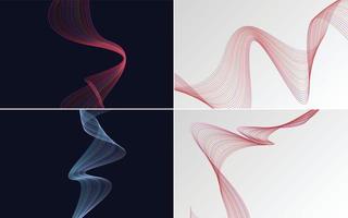 Collection of geometric minimal lines pattern set vector