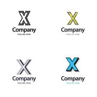 Letter X Big Logo Pack Design Creative Modern logos design for your business vector