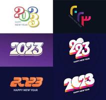 Big Collection of 2023 Happy New Year symbols Cover of business diary for 2023 with wishes vector