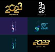 Big Collection of 2023 Happy New Year symbols Cover of business diary for 2023 with wishes vector