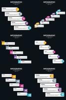 Vector 6 Infographics Pack Presentation slide template 5 Steps cycle diagrams and timelines