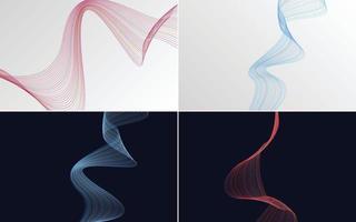 Collection of geometric minimal lines pattern set vector