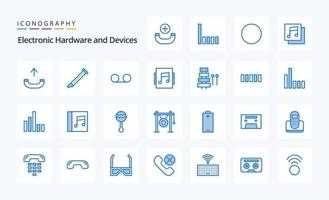 25 Devices Blue icon pack vector