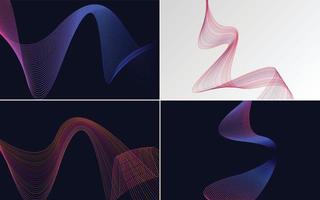 Collection of geometric minimal lines pattern set vector