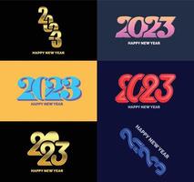 Big Collection of 2023 Happy New Year symbols Cover of business diary for 2023 with wishes vector