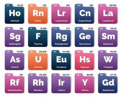 20 Preiodic table of the elements Icon Pack Design vector