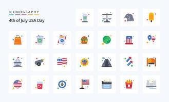 paquete de iconos de color plano de 25 estados unidos vector