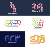 Big Set of 2023 Happy New Year logo text design 2023 number design template vector