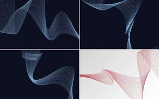 Collection of geometric minimal lines pattern set vector