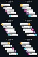Vector 6 Infographics Pack Presentation slide template 5 Steps cycle diagrams and timelines