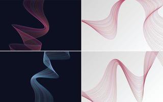 Collection of geometric minimal lines pattern set vector