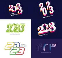 Big Set of 2023 Happy New Year logo text design 2023 number design template vector