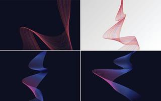 Collection of geometric minimal lines pattern set vector