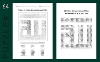 namegodasmaularabicreligionword puzzleEducationalcrosswordenglishactivitykids sheetbrainteaserquizsearch taskactivity challengeworksheet vector