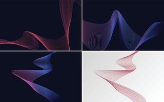 Collection of geometric minimal lines pattern set vector