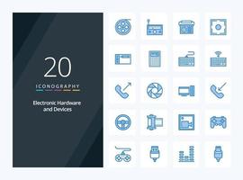 20 Devices Blue Color icon for presentation vector