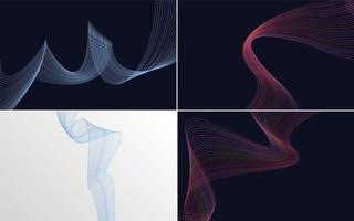 Collection of geometric minimal lines pattern set vector