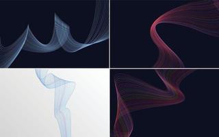 Collection of geometric minimal lines pattern set vector