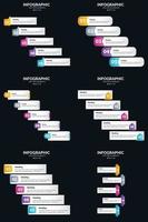 Vector 6 Infographics Pack Presentation slide template 5 Steps cycle diagrams and timelines