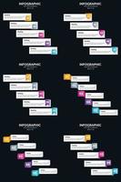 Vector 6 Infographics Pack Presentation slide template 5 Steps cycle diagrams and timelines