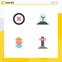 Group of 4 Flat Icons Signs and Symbols for media celebration technology design cross Editable Vector Design Elements