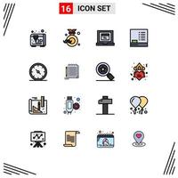 16 Creative Icons Modern Signs and Symbols of notepad gauge laptop compass Editable Creative Vector Design Elements