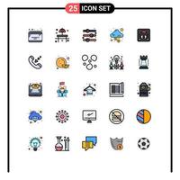 25 User Interface Filled line Flat Color Pack of modern Signs and Symbols of money secure table lock toggle switch Editable Vector Design Elements