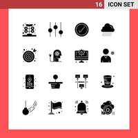User Interface Pack of 16 Basic Solid Glyphs of ability office interface center canada Editable Vector Design Elements