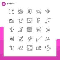 Set of 25 Modern UI Icons Symbols Signs for web night winner light world Editable Vector Design Elements