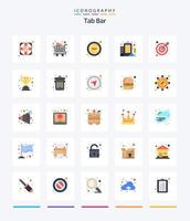 Creative Tab Bar 25 Flat icon pack  Such As achievement. goal. delete. arrow. enterprise vector