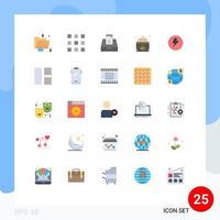 25 Creative Icons Modern Signs and Symbols of light lotus lock cream mailbox Editable Vector Design Elements