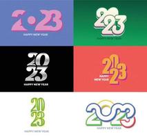 Big Set of 2023 Happy New Year logo text design 2023 number design template vector