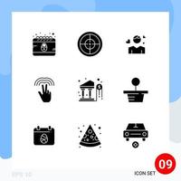 9 Solid Glyph concept for Websites Mobile and Apps dollar tab boy hand double Editable Vector Design Elements