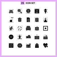 Set of 25 Modern UI Icons Symbols Signs for page browser visualize alert vision Editable Vector Design Elements