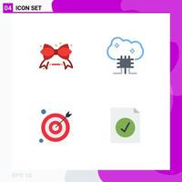 Modern Set of 4 Flat Icons Pictograph of black friday arrow sale cloud networking target Editable Vector Design Elements