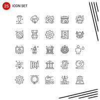 25 Universal Line Signs Symbols of art store computing shop rating Editable Vector Design Elements