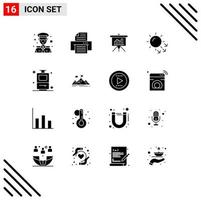 Stock Vector Icon Pack of 16 Line Signs and Symbols for vacation bag blackboard skin care dry skin Editable Vector Design Elements