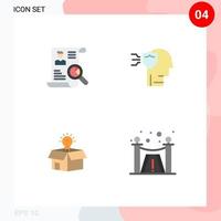 Mobile Interface Flat Icon Set of 4 Pictograms of resume box job protection idea Editable Vector Design Elements