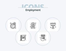 paquete de iconos de línea de empleo 5 diseño de iconos. . portapapeles. idea. Lista de Verificación. publicar vector