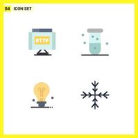 Set of 4 Modern UI Icons Symbols Signs for domain bulb link blood idea Editable Vector Design Elements